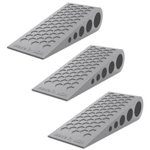 Load image into Gallery viewer, Door Stoppers for Bottom of Door Premium Floor Rubber Door Stop Wedge Made in USA Heavy Duty Honeycomb Design for Carpet, Tile, Ideal for Home, School, Commercial, Black 2-Pack
