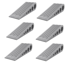 Load image into Gallery viewer, Door Stoppers for Bottom of Door Premium Floor Rubber Door Stop Wedge Made in USA Heavy Duty Honeycomb Design for Carpet, Tile, Ideal for Home, School, Commercial, Black 2-Pack