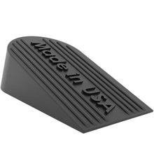 Load image into Gallery viewer, Large Big Rubber Door Stopper Made In USA - Door Stop Wedge for Carpet, Tile, Concrete Floor, Tall Door Stoppers for Bottom of Door - Heavy Duty for Commercial & Home - 6.5 x 2.75 x 1.9 Inches - Black