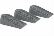 Large Rubber Door Stopper Made in USA - Door Stop Wedge for Carpet, Tile, or Concrete Floor, Door stoppers for Bottom of Door -Heavy Duty for Commercial & Home Use - 6.5 x 2.75 x 1.9 Inches Grey 3PK