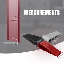 Load image into Gallery viewer, Door Stoppers for Bottom of Door Premium Floor Rubber Door Stop Wedge Made in USA Heavy Duty Honeycomb Design for Carpet, Tile, Ideal for Home, School, Commercial, Black 2-Pack
