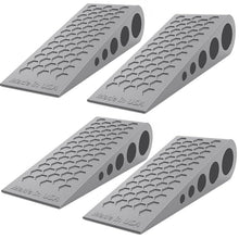 Load image into Gallery viewer, Door Stoppers for Bottom of Door Premium Floor Rubber Door Stop Wedge Made in USA Heavy Duty Honeycomb Design for Carpet, Tile, Ideal for Home, School, Commercial, Black 2-Pack
