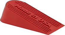 Load image into Gallery viewer, Large Rubber Door Stopper Made in USA - Door Stop Wedge for Carpet, Tile, or Concrete Floor, Door stoppers for Bottom of Door -Heavy Duty for Commercial &amp; Home Use - 6.5 x 2.75 x 1.9 Inches - Red
